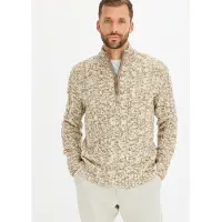 Bonprix Troyer "Troyer Pullover mit Reißverschluss" mit Stehkragen und kurzem Reißverschluss, bequem, Zopfstrick-Design