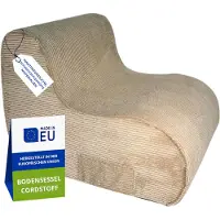 Pillows24 - Bodensessel aus Cordstoff 93×70×65cm | Kindersessel & Lounge Sessel mit waschbarer Bezug für Jugendliche & Erwachsene (Cappuccino)