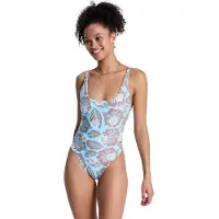 Roxy Badeanzug "Hibiscus Hype One-Piece", Damen, Gr. M, bunt (daiquiri grün hibscus hype), Recycling-Polyester, Badeanzüge Badeanzug
