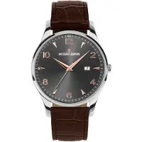 Jacques Lemans Armbanduhr Date London Dark Brown Silver