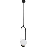 Jupiter Hängeleuchte Samba, Opalglas/schwarz einflammig