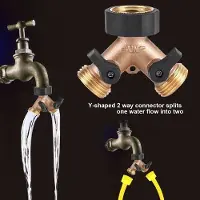 OEM Schwerlast 2-fach 3/4-Y-Formiges Kupfergarnitur für Gartenhose - Wasserhahnadapter - Schiebedeckelwasserhahn - für Rasen und Garten