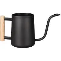 OEM 35 oz/1000 ml Indoor-Wasserschlauch mit Edelstahl-Tülle und Holz-Griff für Büro und Zimmer - Schwarz