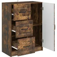 vidaXL Sideboard Geräucherte Eiche 66 x 34,5 x 87 cm Holzwerkstoff