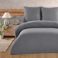 Buymax Bettwäsche Bettbezug 200x200 cm, Kopfkissenbezug 80x80 cm 3 teilig Deckenbezug Set aus 100% Baumwolle Musselin mit Reissverschluss