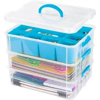 OEM Stapelbare Aufbewahrungsbox 3-lagig, transparent, 35x26,5x28 cm