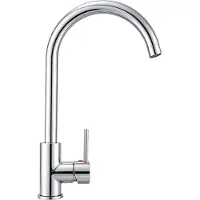 Aica Sanitär GmbH AICA Messingkern Küchenarmatur Einhandmischer 38cm Hochbogen 360° schwenkbar Wasserhahn für Küche Chrom