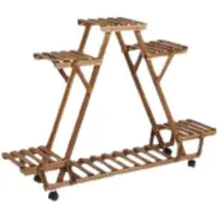 Markenlos Pflanzenregal Dreieckig - Praktisches Design auf Rollen - 91x25x81 cm