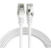 Elfcam Cat 7 Patchkabel 25 m Weiß, RJ45 Netzwerkkabel Rund S/FTP, 10 Gbit/s, 600 MHz, 100% Kupfer, LAN Kabel für Router, PC, Konsole, Glasfaser