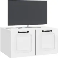 vidaXL Wandmontierter TV-Schrank Hochglanz Weiß 59,5 x 41 x 30 cm