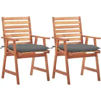 Syfax Garten-Essstühle 2 Stk. mit Kissen Massivholz Akazie