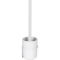 Wenko WC-Garnitur "Turbo-Loc Carpino", weiß, B:9,5cm H:35cm L:10cm, Kunststoff, Metall, Reinigungsbürsten, WC-Garnitur, weiß, Befestigen ohne Bohren