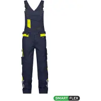 Dassy Stretch-Arbeitslatzhose mit Kniepolstertaschen Ulsan - nachtblau/neongelb - 58-5cm