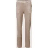 MADELEINE Schlupfhose "Sweathose Elegante Hose mit Leo-Print", Damen, Gr. 18, N + K Gr, beige (taupe), Obermaterial: 90% Polyester PES. 10% Elasthan EL., Modern, gerade, Hosen Schlupfhose
