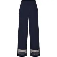 Goldner Stoffhose "Weite Hose VERA mit Mesh-Details" transparenter Beinabschluss