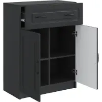 vidaXL Sideboard Schwarz 66 x 34,5 x 87 cm Holzwerkstoff