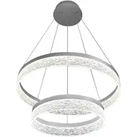 Milagro Lighting LED-Hängeleuchte Gala, silber, Metall, Ø 60 cm, 4.000 K