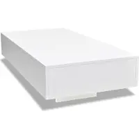 Syfax Couchtisch Weiß Hochglanz MDF rechteckig 115 cm lang 55 cm breit 31 cm hoch
