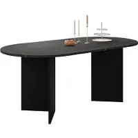 Mirjan 24 Tisch Gelizo 22 mm, Esszimmer Tisch (Farbe: Schwarz / Marmor Schwarz)