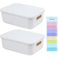 OEM Kunststoff Aufbewahrungsboxen mit Deckel, platzsparend, 28x20x9,6cm, 2er Set