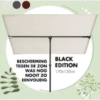 OEM Terrassenschirm 170x130cm natur - Balkonsonnensegel - Flexibles Privatschutzschild - Rechteckiges drehbares - Gartenparasol für Balkon