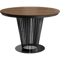Mirjan 24 Tisch Elantra 100, Esszimmer Tisch, Beine aus Stahl (Farbe: Schwarz / Nuss Franklin)