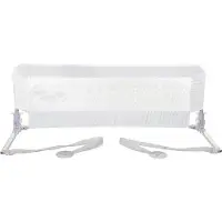 Markenlos Bettschutzgitter Faltbar Tragbar - Für flache Betten bis Kingsize-Matratze - 110 cm breit x 45,5 cm hoch - weiß - Modell Bettschutzgitter