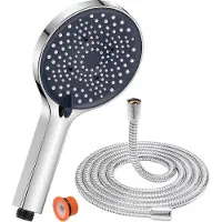 OEM XXL-Douchekop mit langem Wasserhahn - 6 Spracharten - groß - antikalk - Chrom - 130 mm
