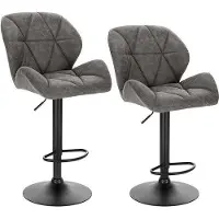 OEM Ergonomischer Barhocker Grau Kunstleder Höhenverstellbar