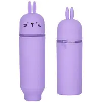 OEM Weiches Silikon-Etui Hase, 2in1 Etui und Stifthalter, rosa, für Schüler