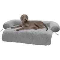 Markenlos Hundematte Extra Bequem - Donut-Design - 105 x 95 cm - Kissen für Hund oder Katze - Grau