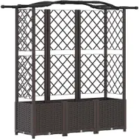 vidaXL Hochbeet mit Rankgitter und Dach Braun 163 x 40 x 138 cm PP