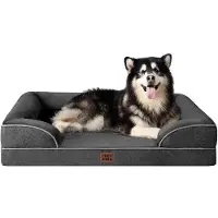 OEM Orthopädisches XXL-Hundebett, 132x104x20cm, Traagschaum, Waschbar, Wasserfest, Antirutsch, Hochrand, Dunkelgrau