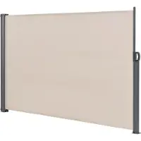 OEM Faltbares Windschott Codie - Faltbares Seitenwindschott - 160x300 cm - Stahl und Stoff - Luxusaussehen - Sandfarben