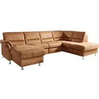 Die Planbar Wohnlandschaft "ZE-EM16033 U-Form, Breite 316 cm", deluxe zimt, B:316cm T:203cm, 100% Polyester, Sofas, Wohnlandschaft, wahlweise mit Kopfstützen und echt bezogenem Rücken