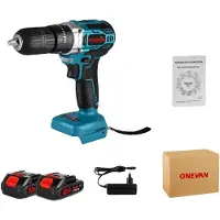 OEM Akku-Elektrobohrer, 1000W bürstenloser Motor, vielseitiges Elektrowerkzeug, 2 Batterien 1EU Stecker, EU