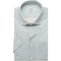 Seidensticker Businesshemd "Schwarze Rose", Herren, Gr. L (42), normale Ärmellängen, grün, 100% Baumwolle, bedruckt, regular fit, Hemden Businesshemd, Regular 1/2 Kentkragen Druck