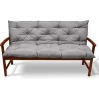 Beautissu Flair BR, 120x50x10cm, Hellgrau, Gartenbank Kissen, Outdoor