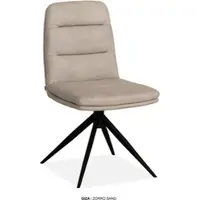 Omg Design Esszimmerstuhl "Giza", sand, schwarz, sand, B:48cm H:88cm T:63cm, Polyester, Stühle, Esszimmerstuhl, Drehstuhl mit auto-return, pflegeleichter Bezug