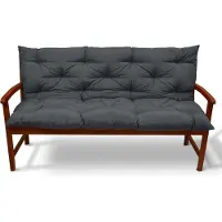 Beautissu Flair BR Bankauflage, 150x50x10cm, Anthrazit, Gartenbank Kissen