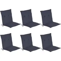Beautissu Loft NL Niedriglehner Auflage, 100x50x6cm, Dunkelblau, 6er Set
