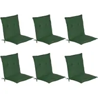 Beautissu Loft NL Niedriglehner Auflage, 100x50x6cm, Dunkelgrün, 6er Set