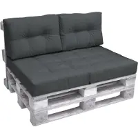 Beautissu ECO Elements, 60x20x40cm, Anthrazit, 2er Set, Gartenkissen, Outdoor