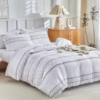 Benza Ibenzoa 3‑teiliges Boho-Bettwäsche-Set – 220×240 cm, Microfaser, 2 Kissenbezüge 80×80 cm, Reißverschluss & 4 Innen-Eckbänder, pflegeleicht