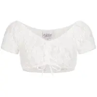 Nübler Dirndlbluse NÜBLER "Dirndlbluse Carmen Maria", Damen, Gr. 36, weiß, Obermaterial: 100% Polyacryl PAN., Blusen Dirndlbluse