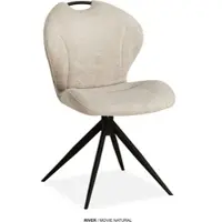 Omg Design Esszimmerstuhl "River", natural, schwarz, natural, B:55cm H:86,7cm T:60,5cm, Polyester, Stühle, Esszimmerstuhl, Drehstuhl mit auto-return, mit Handgriff
