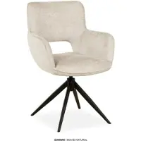 Omg Design Esszimmerstuhl "Darwin", natural, schwarz, natural, B:58cm H:85cm T:65cm, Polyester, Stühle, Esszimmerstuhl, Drehstuhl mit auto-return, Armlehnenstuhl