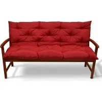 Beautissu Flair BR, 100x50x10cm, Rot, Gartenbank Kissen, Outdoor, pflegeleicht