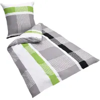 Beautissu Dana Renforcé, 155x220 + 80x80cm, Gestreift, 2-tlg., Bettbezug