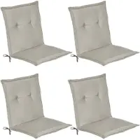 Beautissu Loft NL Niedriglehner Auflage, 100x50x6cm, Hellgrau, 4er Set, Outdoor